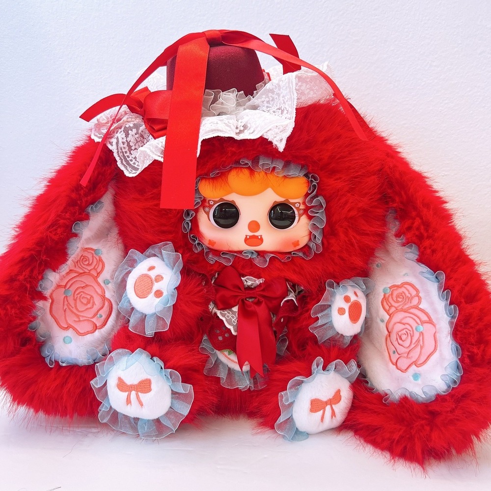 Migo 600% Rose Tea Party "Rose Garden Red Bunny + Special Two Set Eyes" Plush